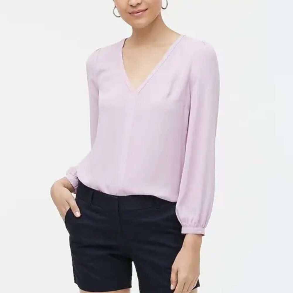 ✨✨J Crew Factory Printed V-neck‎ Top – Baby Blue (New With Tag)✨✨